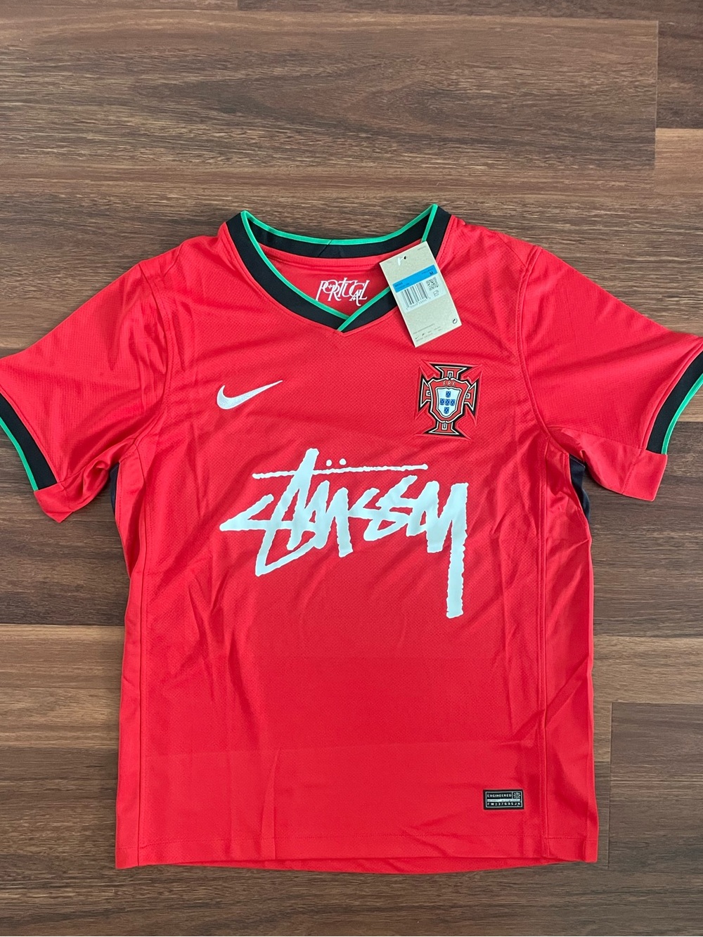 Portugal Stüssy Red Soccer Jersey medium